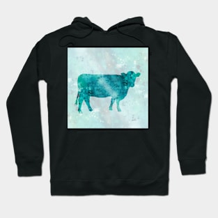 Blue Color Splash Cow Hoodie